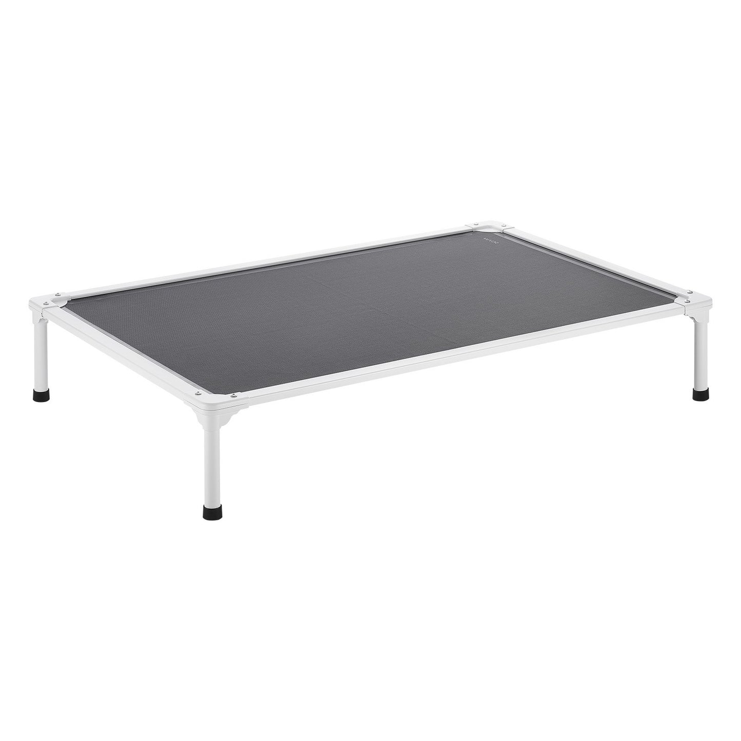 Elevated cooling dog bed with breathable mesh and aluminium frame