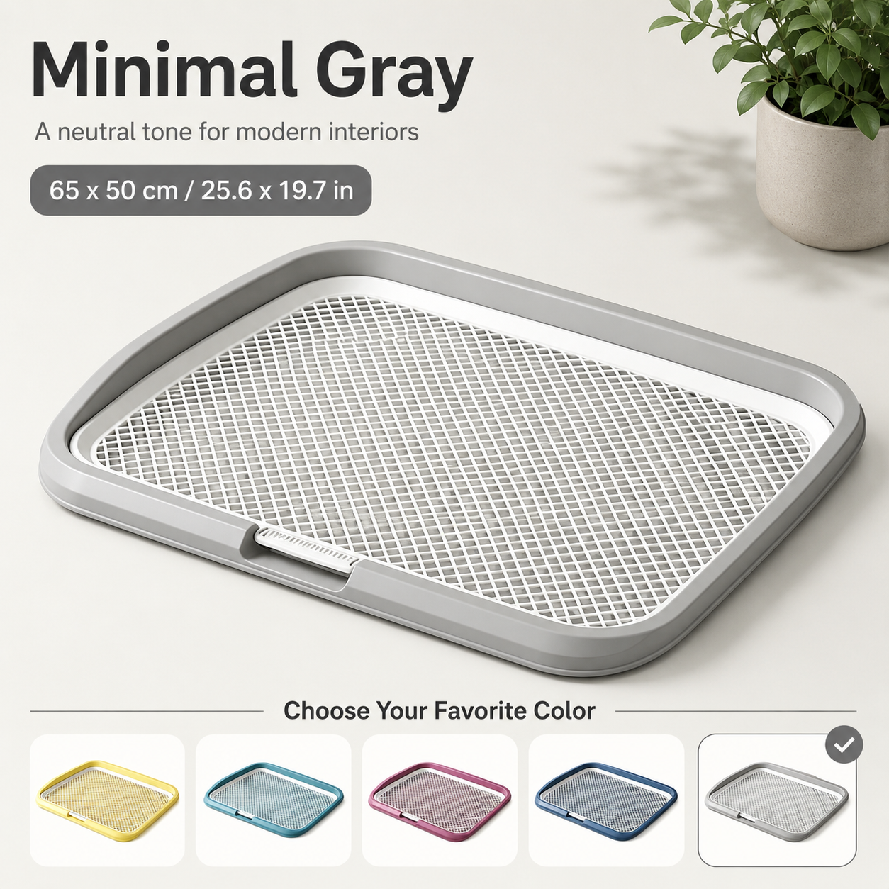 Grey puppy potty training tray for indoor dogs