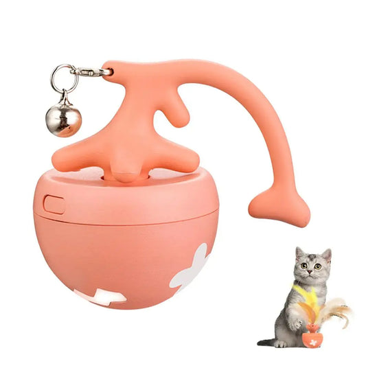 Smart rolling cat ball USB rechargeable auto-moving toy with feather