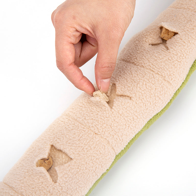 Snuffle snake slow feeder encouraging natural nose-work