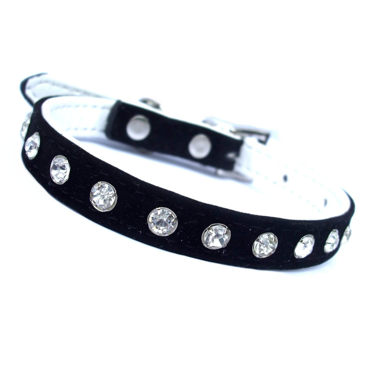 Majestic crystal dog collar in black