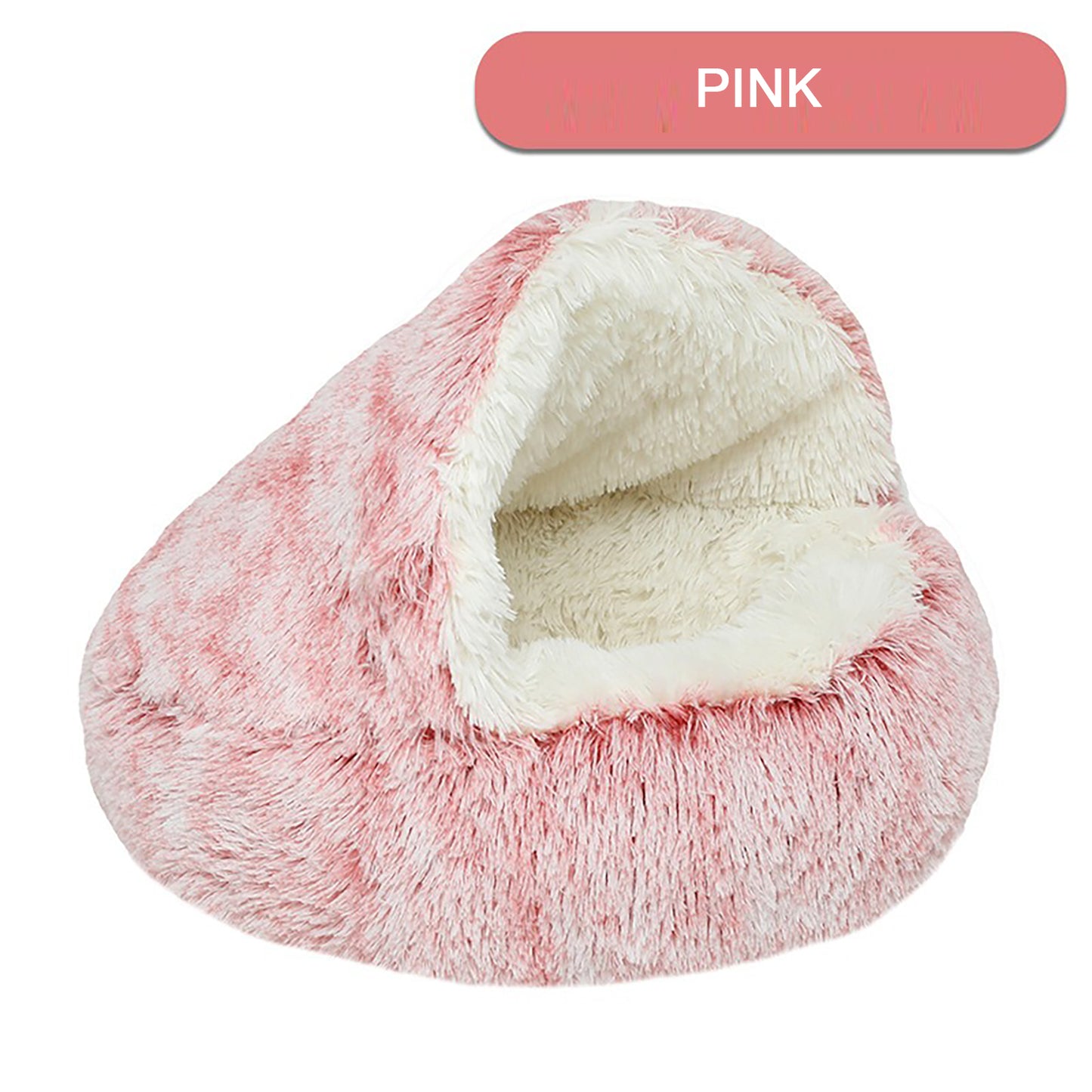 Luxurious Plush Donut Cave Bed for Cats & Small Dogs