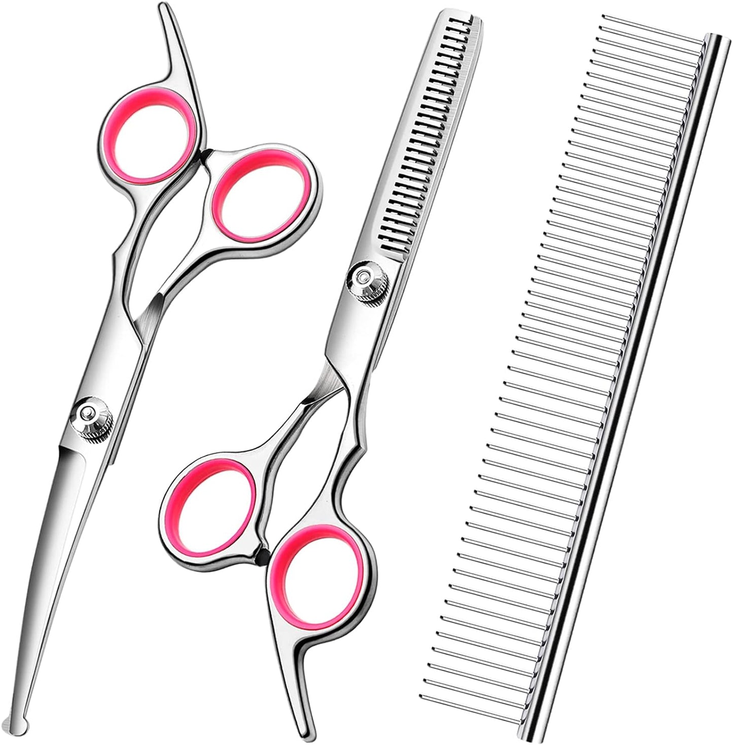 Professional pet grooming scissors kit thinning curved and comb set