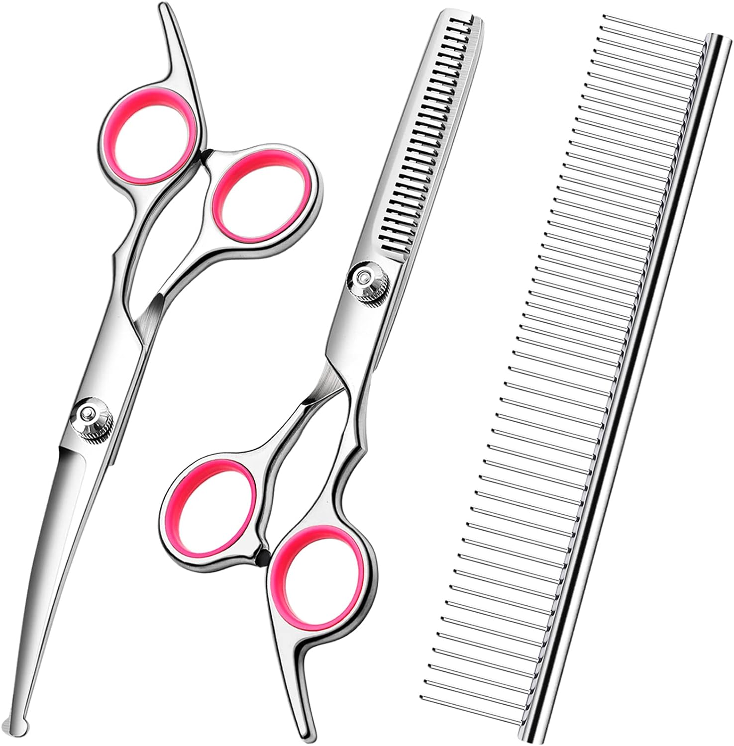 Professional pet grooming scissors kit thinning curved and comb set