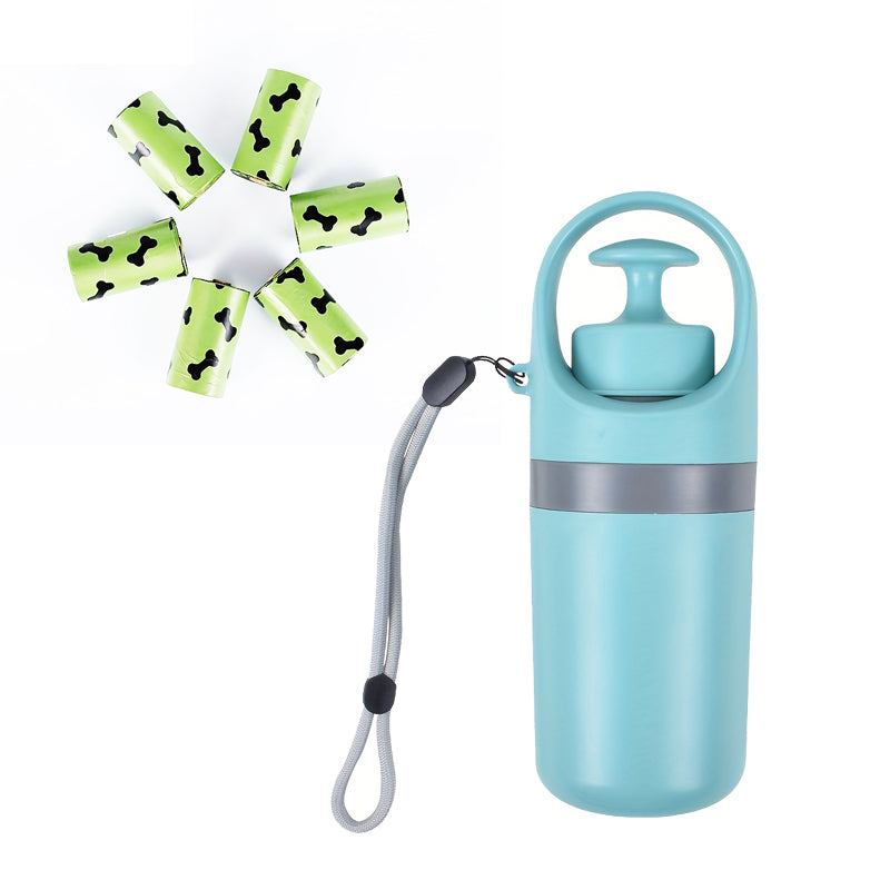 Dog poop scooper bundle with six rolls of refill bags
