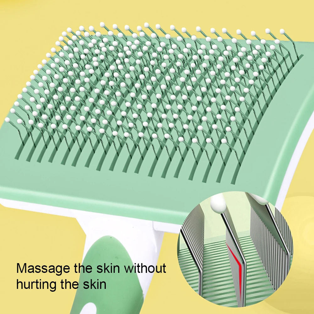 Fine bent bristles detangling pet fur