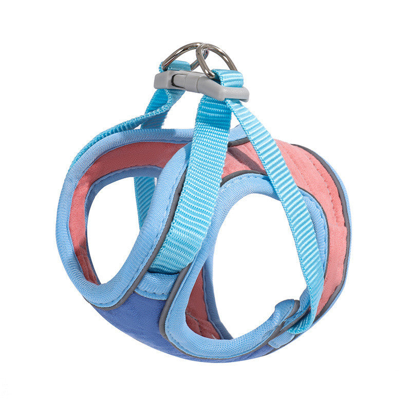 Blue Anti-Escape Reflective Cat Harness flat lay