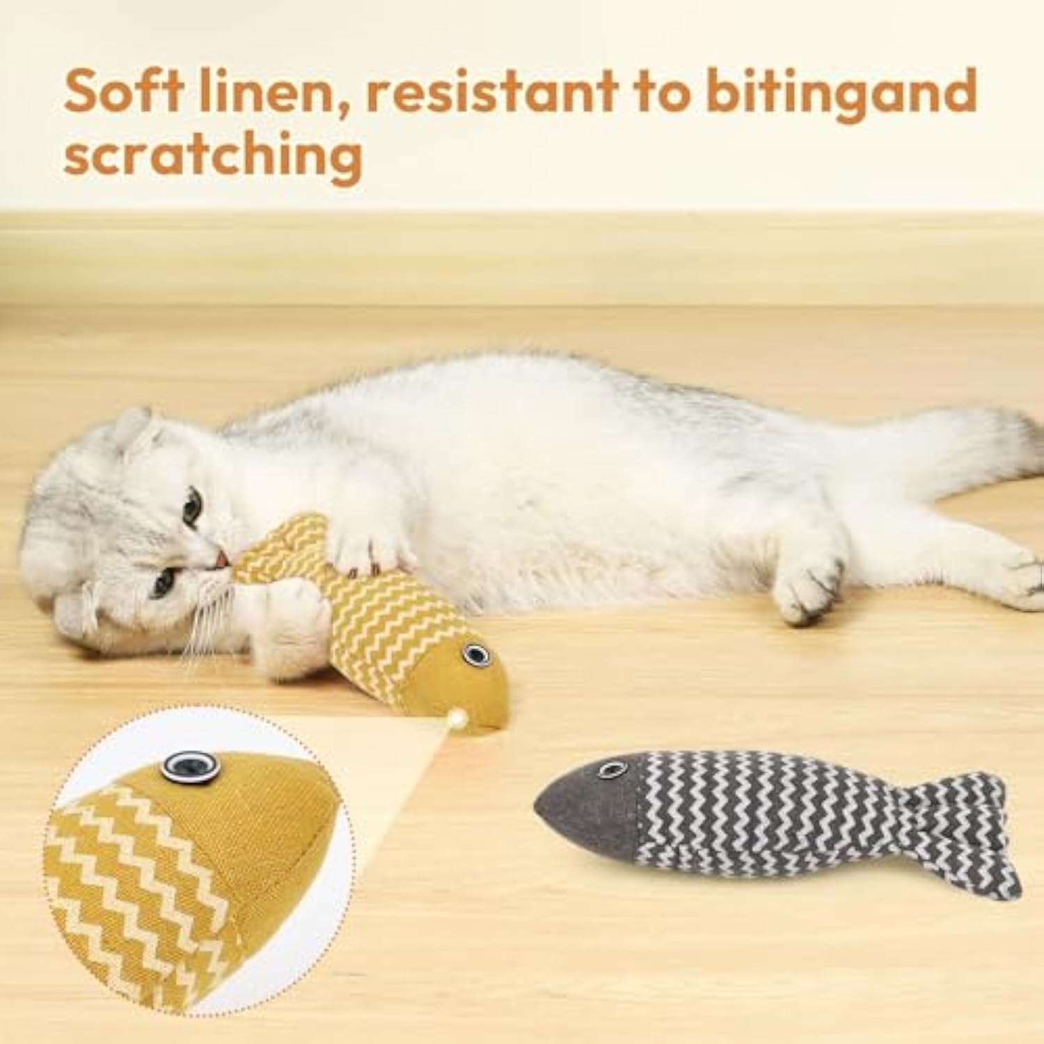 Grey catnip kicker fish for cats