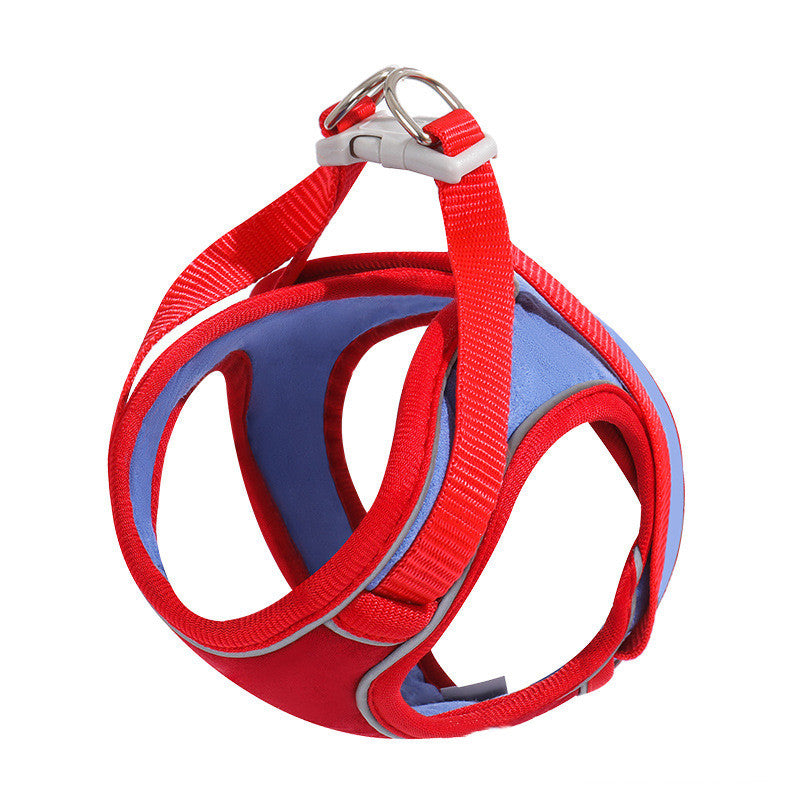 Red Anti-Escape Reflective Cat Harness flat lay
