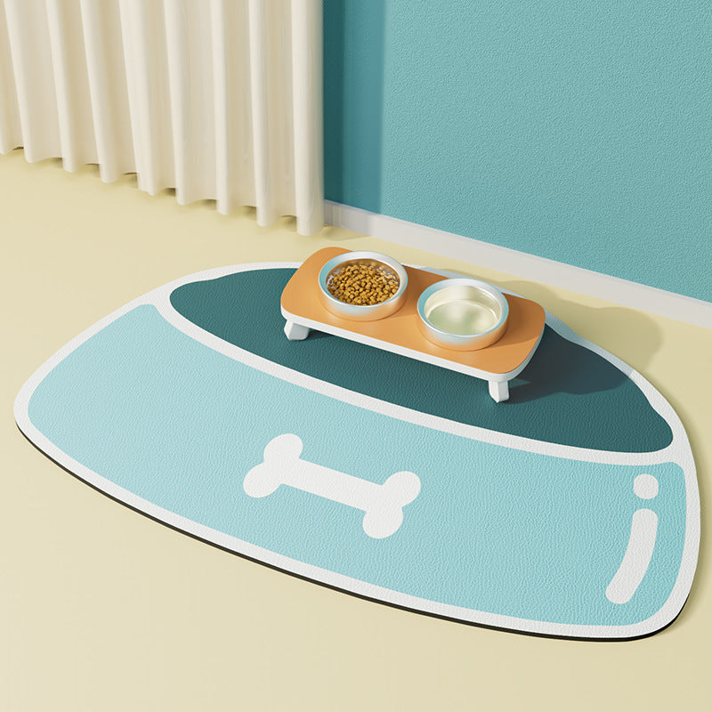 Silicone pet feeding mat with raised anti-spill edge