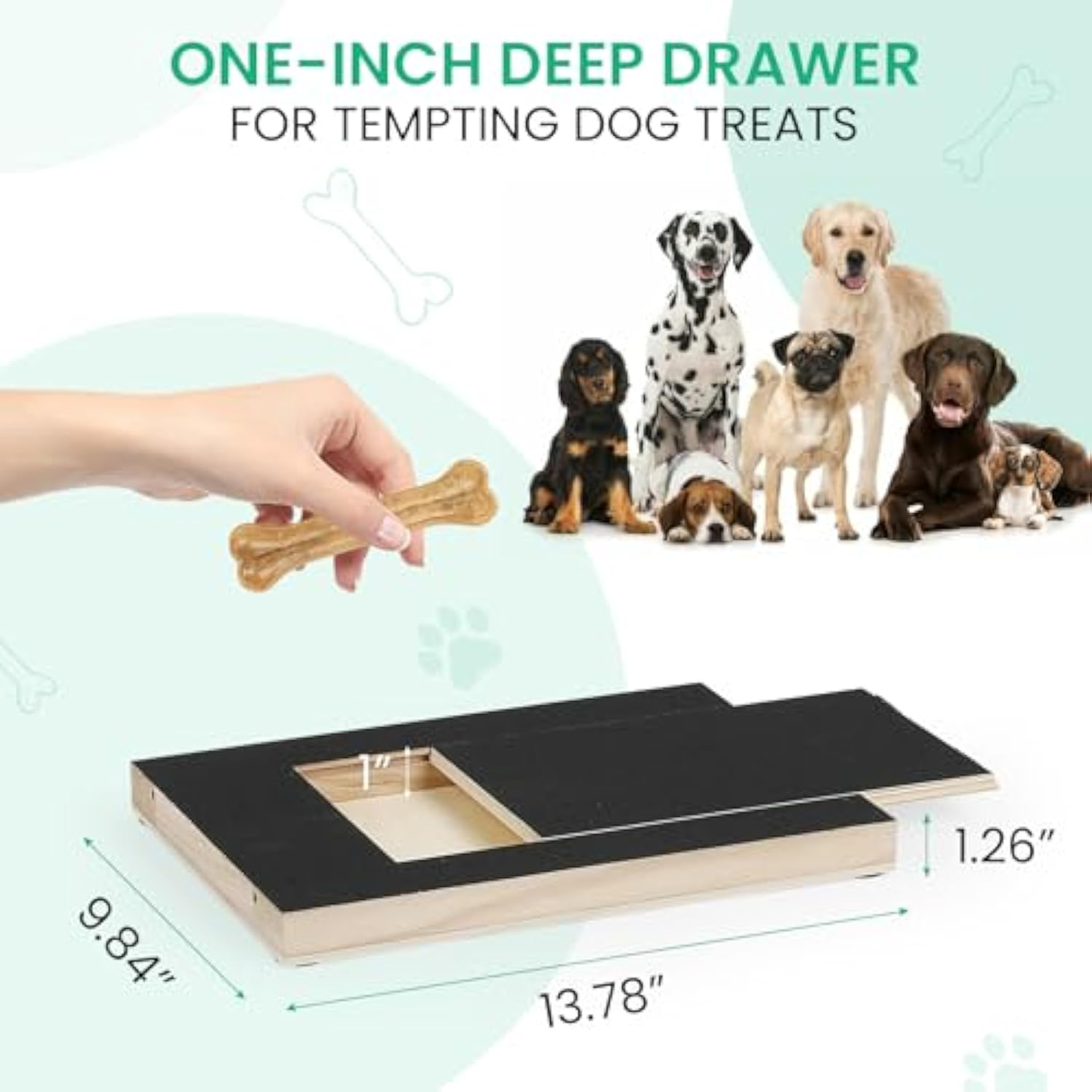 Dog filing nails naturally on textured scratch board pad