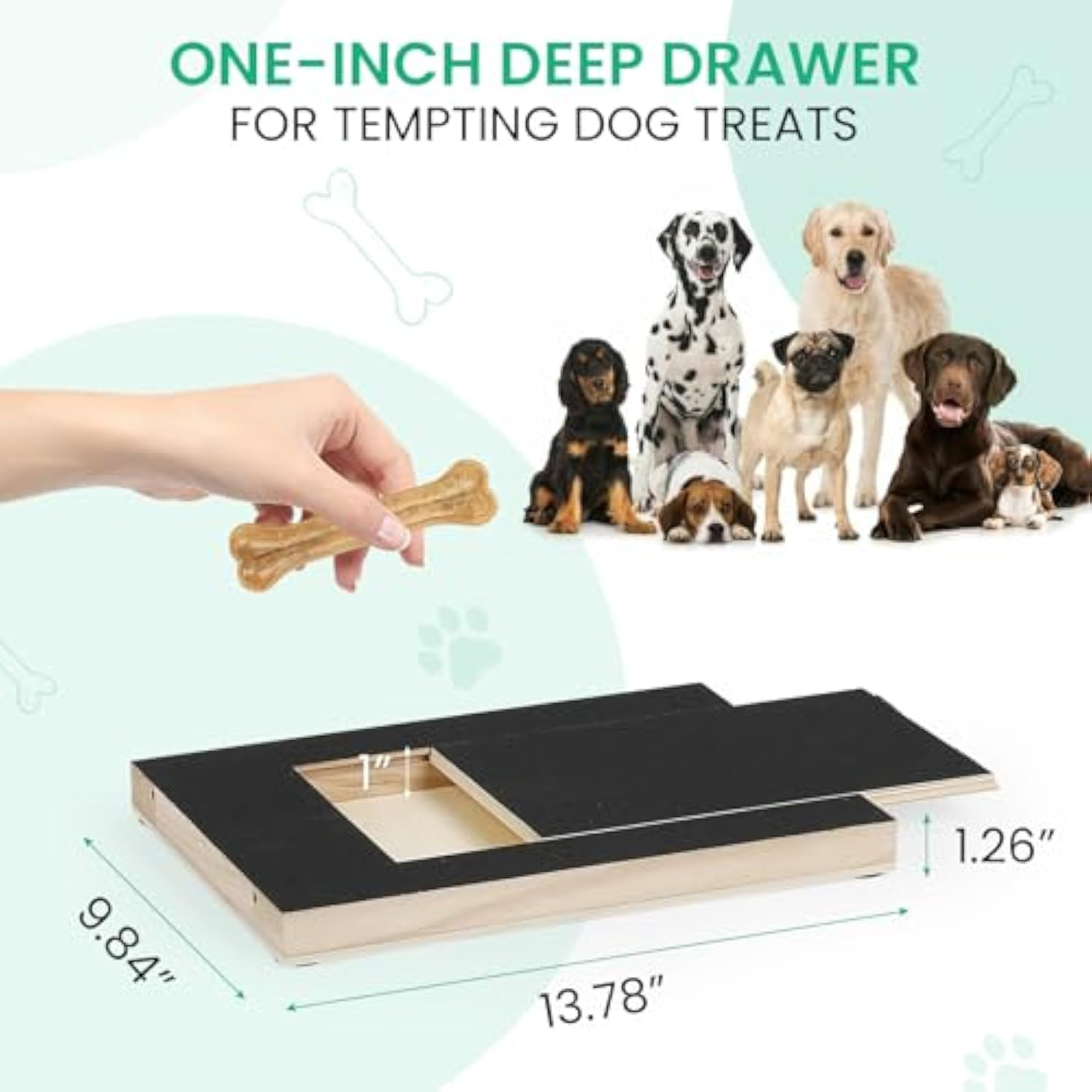 Dog filing nails naturally on textured scratch board pad