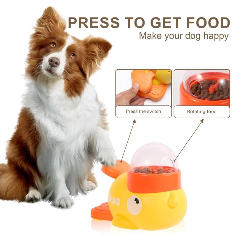 Interactive dog puzzle feeder with duck design