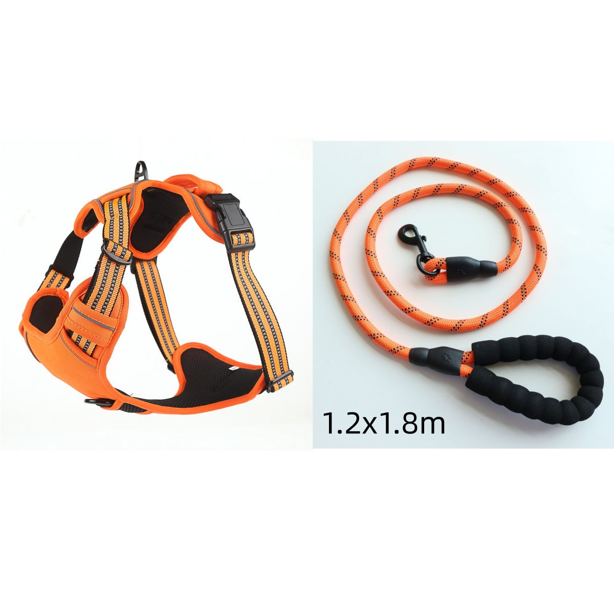 No-Pull Reflective Dog Harness - reflective trim at night