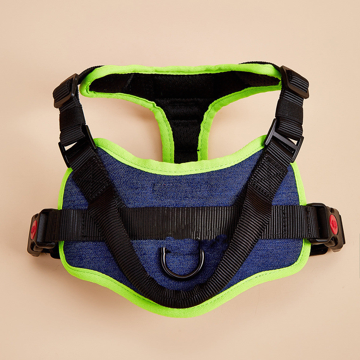 No-pull dog harness adjustable chest and girth straps detail