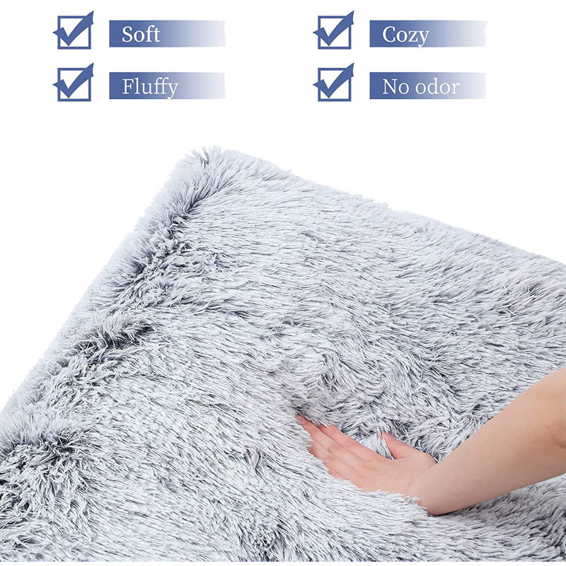Cosy plush pet bed with anti-slip base