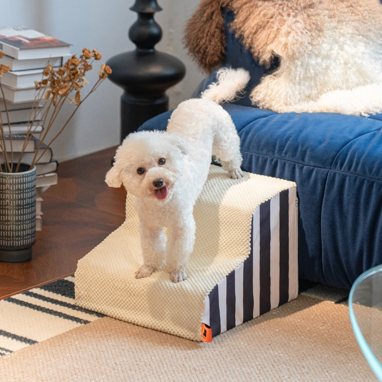 Pawventure plush 2-step pet stairs for dogs and cats